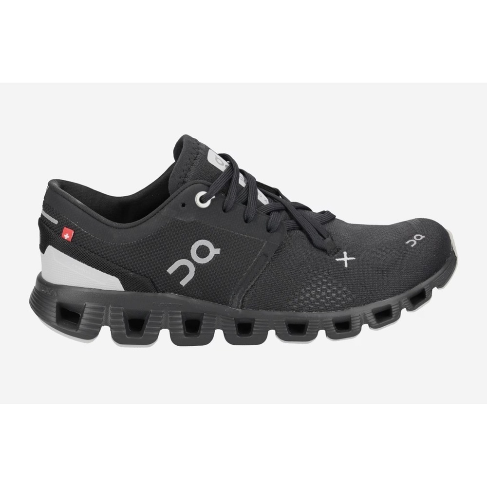 On Running Cloud X Mens 11.5 Black Asphalt Training Sneakers Performance Active